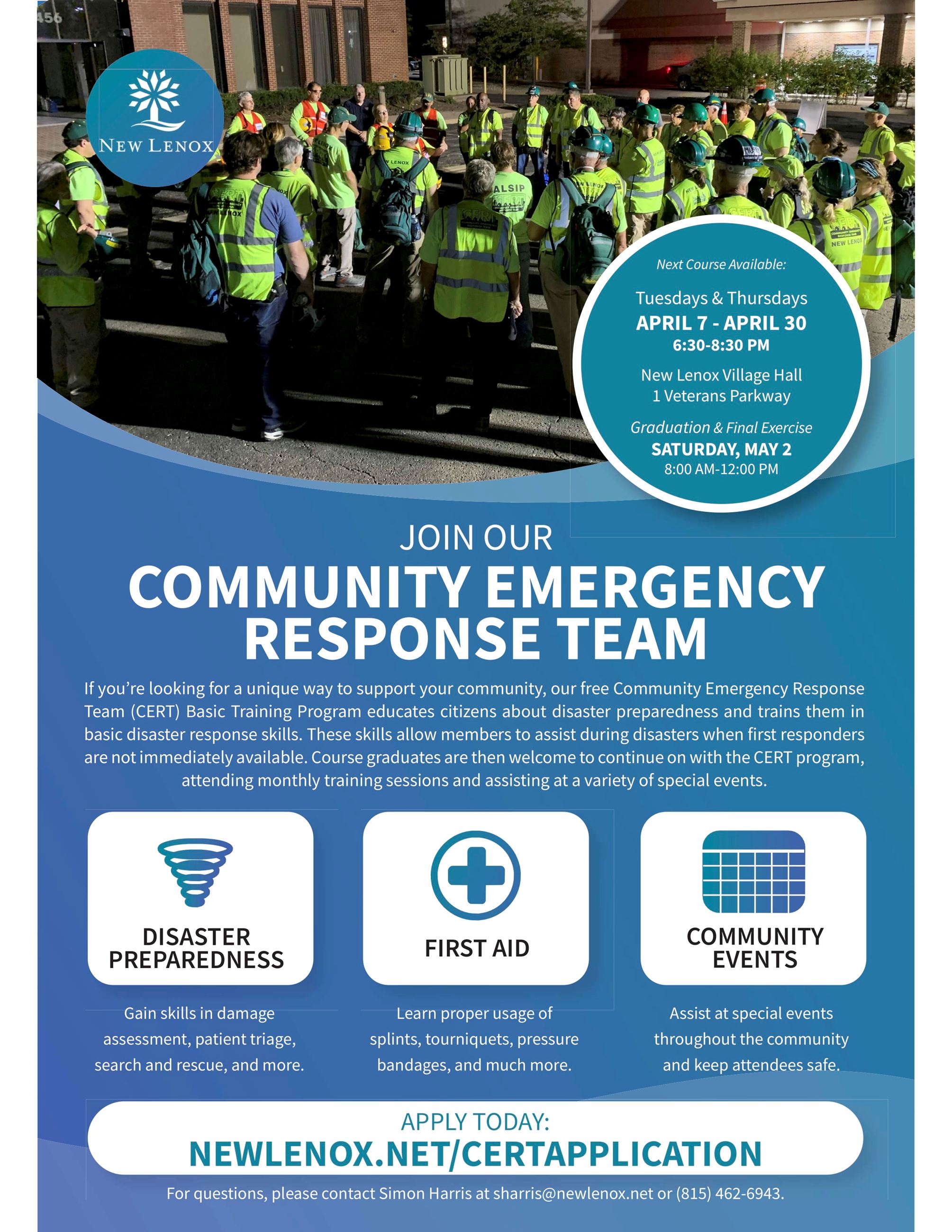 Spring CERT recruitment flyer