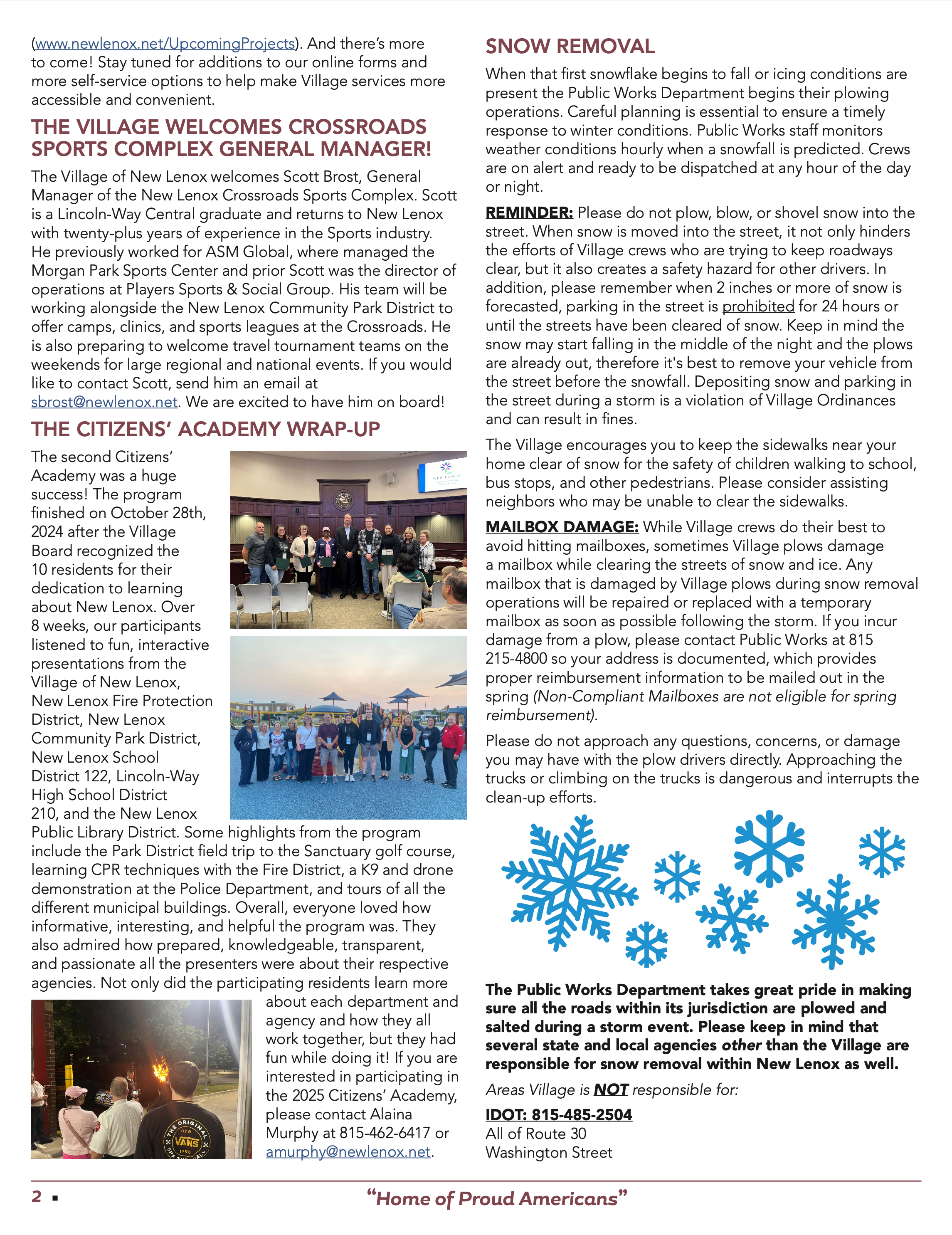 Villager Newsletter Page 2